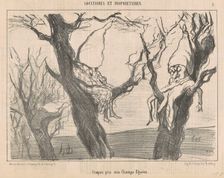 Croquis pris aux Champs Elysées, 19th century. Creator: Honore Daumier