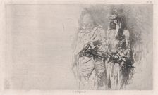 Croquis (sketch) of two Arabic men, 1860-70. Creator: Mariano Jose Maria Bernardo Fortuny y Carbo