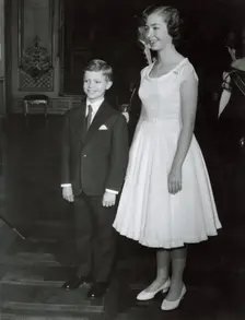Crown Prince Carl Gustaf of Sweden with his sister Princess Christina, 11 January, 1957. Creator: Unknown