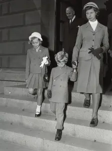 Crown Prince Carl Gustaf of Sweden and his sisters, 2 September 1952. Creator: Unknown