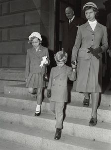 Crown Prince Carl Gustaf of Sweden and his sisters, 2 September 1952. Creator: Unknown