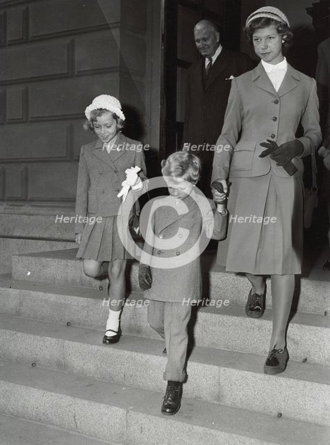 Crown Prince Carl Gustaf of Sweden and his sisters, 2 September 1952. Creator: Unknown.