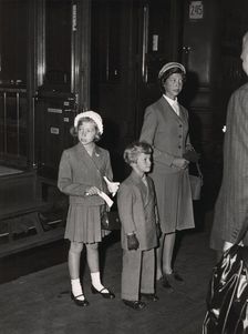 Crown Prince Carl Gustaf of Sweden and his sisters, 2 September 1952. Creator: Unknown