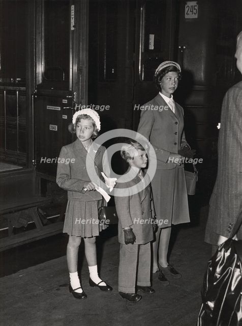 Crown Prince Carl Gustaf of Sweden and his sisters, 2 September 1952. Creator: Unknown.