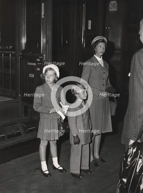 Crown Prince Carl Gustaf of Sweden and his sisters, 2 September 1952. Artist: Unknown