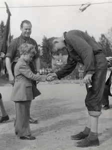 Crown Prince Carl Gustaf of Sweden at a prize-giving ceremony, Stockholm, Sweden, 1953. Creator: Unknown