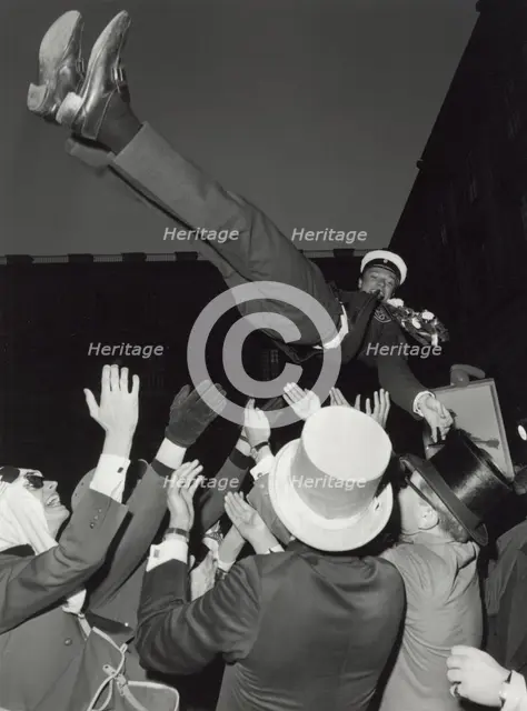 Crown Prince Carl Gustaf of Sweden celebrates passing his A levels, 1966. Creator: Unknown.