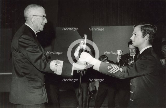 Crown Prince Carl Gustaf and his Grandfather, King Gustaf VI Adolf of Sweden, 1968. Creator: Unknown.