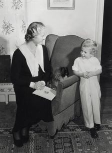 Crown Prince Carl Gustaf and his mother Princess Sibylla at Haga Castle, 1950
