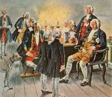 Crown Prince Frederick and Prince Henry...bid their father the king Good Night 1727, (1936). Creator: Unknown