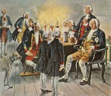 Crown Prince Frederick and Prince Henry...bid their father the king Good Night 1727, (1936). Creator: Unknown