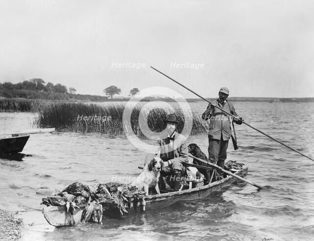 Crown Prince Gustav of Sweden bird shooting, Skabersjö Manor, Scania, Sweden, 1899. Artist: Unknown