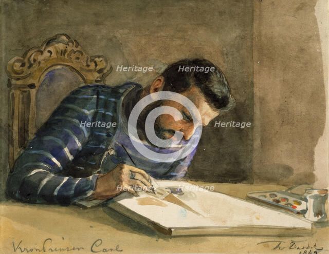 Crown Prince Karl, later King Karl XV, 1849.  Creator: Fritz von Dardel.