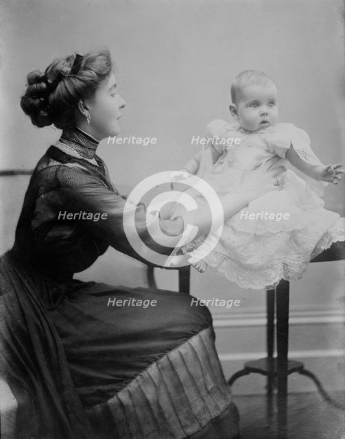 Crown Princess of Sweden holding her child, 1910. Creator: Bain News Service.