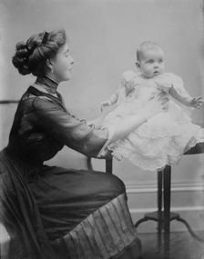 Crown Princess of Sweden holding her child, 1910. Creator: Bain News Service