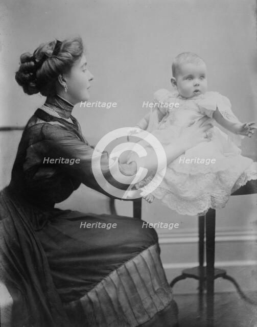 Crown Princess of Sweden holding her child, 1910. Creator: Bain News Service.