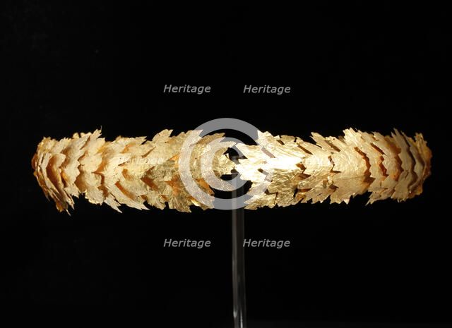 Crown with gold oak leaves, 2th century BC. Creator: Classical Antiquities.