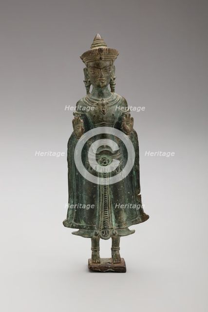 Crowned Buddha with Hands in Gesture of Teaching..., Angkor..., late 12th/early 13th cent. Creator: Unknown.