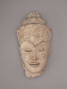 Crowned Head of a Bodhisattva, Ayutthaya period, late 17th century. Creator: Unknown