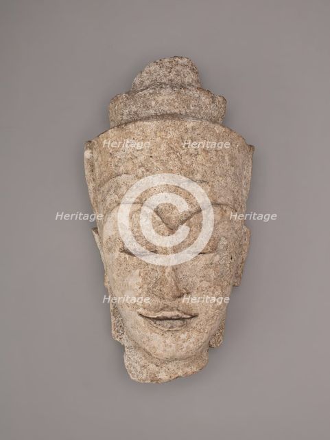 Crowned Head of a Bodhisattva, Ayutthaya period, late 17th century. Creator: Unknown.