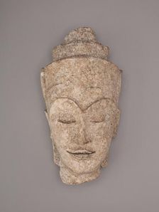 Crowned Head of a Bodhisattva, Ayutthaya period, late 17th century. Creator: Unknown