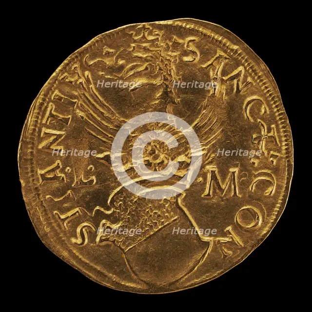 Crowned Shield, Eagle Crest [reverse], 15th century. Creator: Unknown.