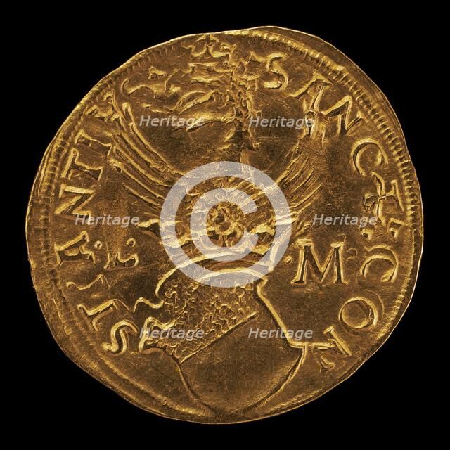 Crowned Shield, Eagle Crest [reverse], 15th century. Creator: Unknown.