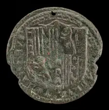 Crowned Shield of Arms [reverse], late 15th century. Creator: Unknown
