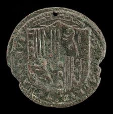 Crowned Shield of Arms [reverse], late 15th century. Creator: Unknown