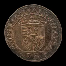 Crowned Shield [reverse], 1523. Creator: Unknown