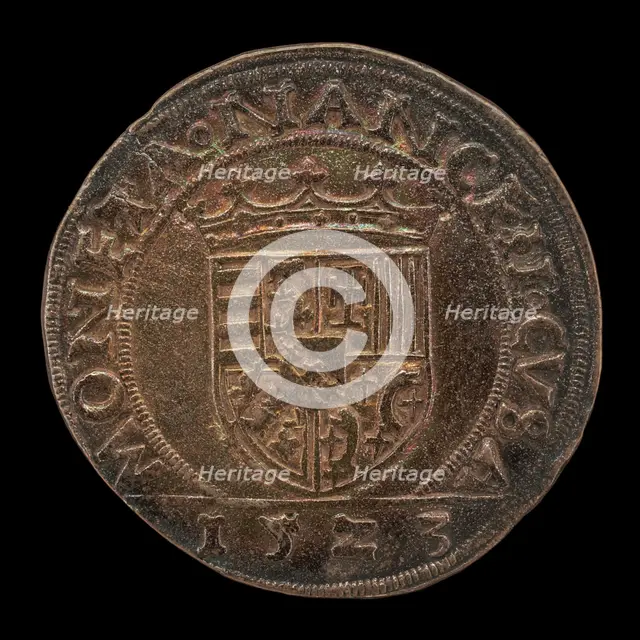 Crowned Shield [reverse], 1523. Creator: Unknown.