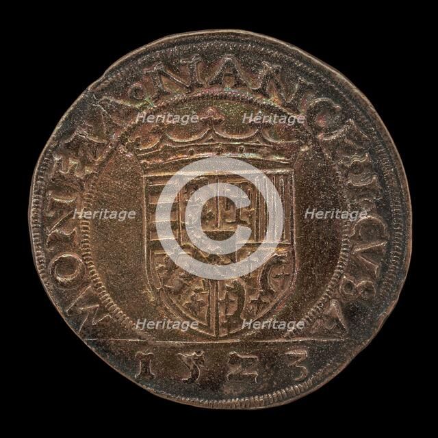 Crowned Shield [reverse], 1523. Creator: Unknown.