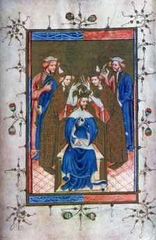 Crowning of a King from the Liber Regalis, Westminster Abbey, 14th century, (1937)