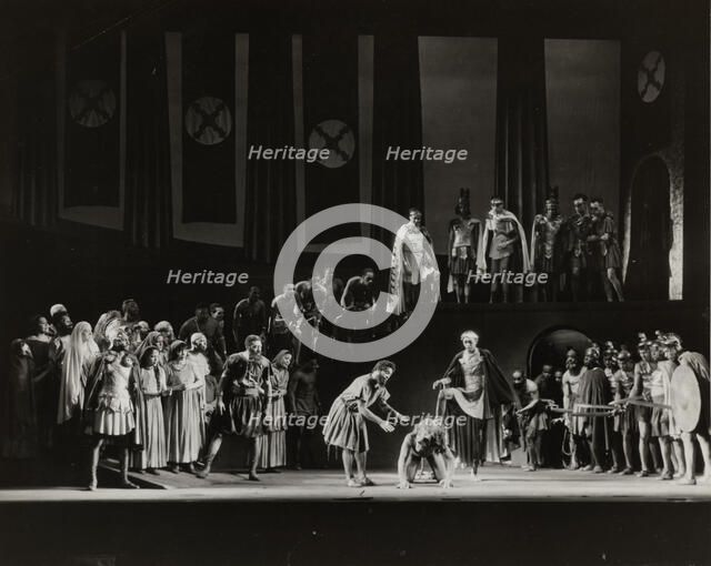Crowd and lion, 1938. Creator: Unknown.