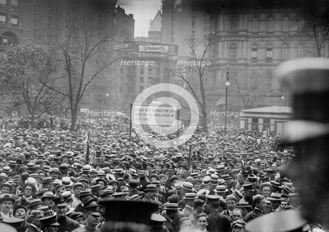 Crowd at Gaynor notification, 1913. Creator: Bain News Service.
