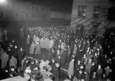 Crowd awaiting Titanic survivors, 1912. Creator: Bain News Service