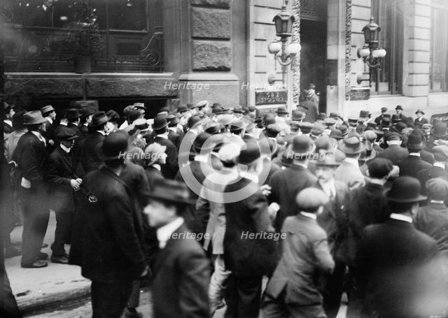 Crowd before Rockefeller office, 1914. Creator: Bain News Service.