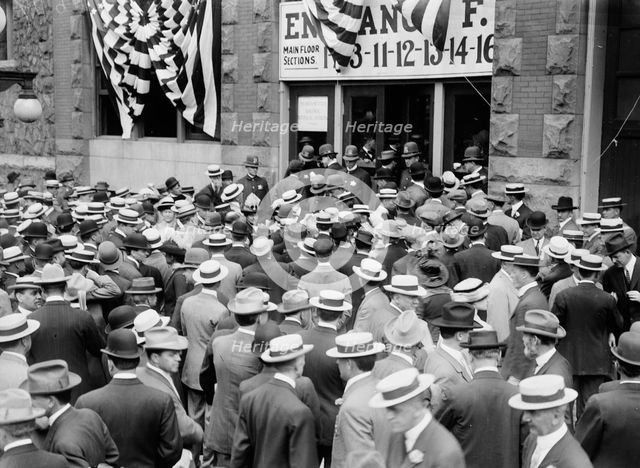 Crowd being turned back at Coliseum, 1912. Creator: Bain News Service.