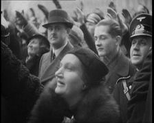 Crowd Gathering at a Nazi Demonstration, 1933. Creator: British Pathe Ltd
