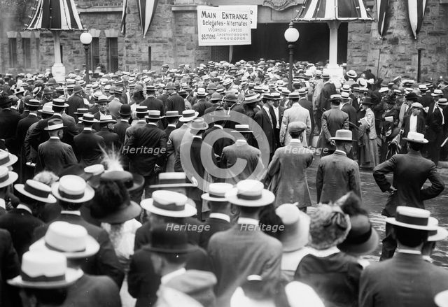 Crowd in front of Convention Hall, Baltimore, Md., 1912. Creator: Bain News Service.