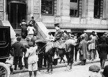 Crowd in front of White Star offices, 1912. Creator: Bain News Service