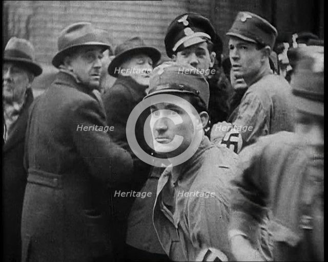 Crowd Including Men in Nazi Uniforms, 1933. Creator: British Pathe Ltd.