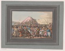 Crowd on a square fighting for food and clothing, 1805. Creator: Christian Gottfried Heinrich Geissler