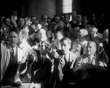 Crowd of Civilians Buying and Selling Stocks and Shares, 1932. Creator: British Pathe Ltd