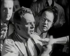 Crowd of Civilians Buying and Selling Stocks and Shares, 1932. Creator: British Pathe Ltd