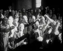 Crowd of Civilians Buying and Selling Stocks and Shares, 1932. Creator: British Pathe Ltd