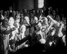 Crowd of Civilians Buying and Selling Stocks and Shares, 1932. Creator: British Pathe Ltd