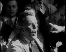 Crowd of Civilians Buying and Selling Stocks and Shares, 1932. Creator: British Pathe Ltd