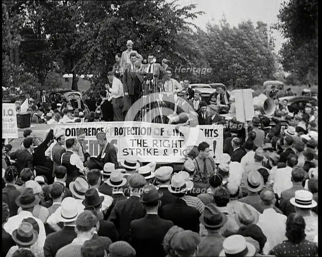 Crowd of Workers Demonstrating, 1932. Creator: British Pathe Ltd.