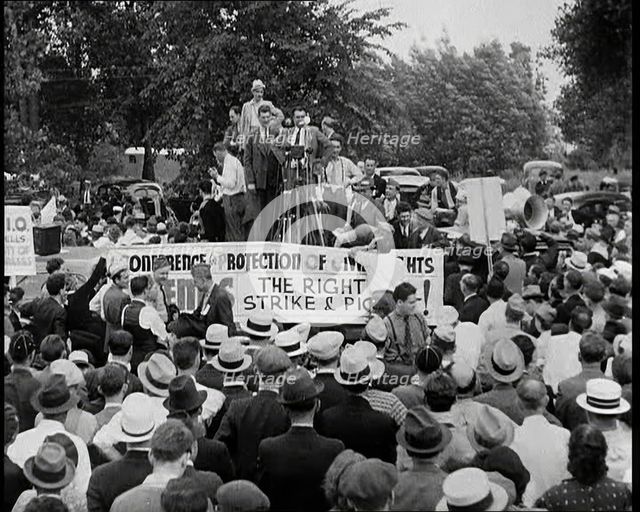 Crowd of Workers Demonstrating, 1932. Creator: British Pathe Ltd.